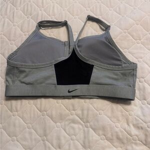 Nike Gray and Black Racerback Sports Bra
